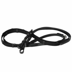 Rênes en tissu avec arrêtoirs GBS Sellier noir