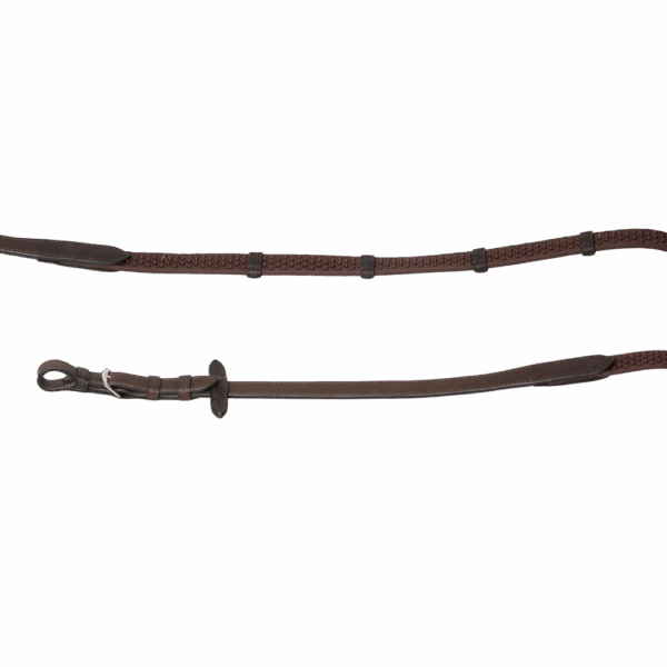 Rênes biothane avec arrêtoir chocolat GBS Sellier