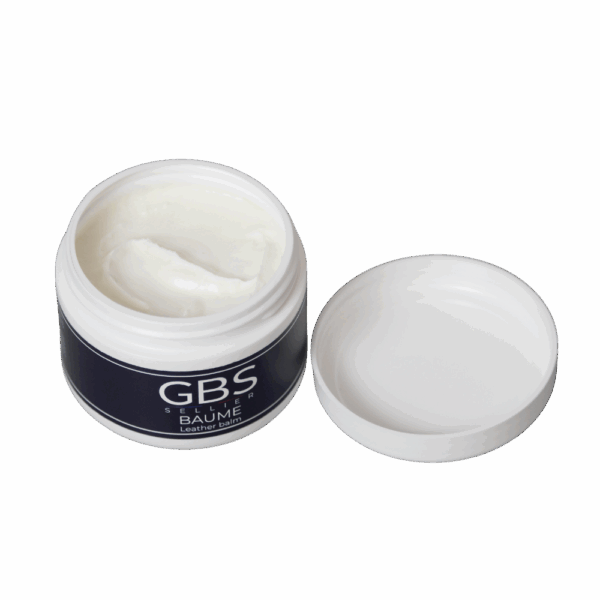 Le kit d'entretien comprend un pot de baume GBS Sellier ouvert montrant la texture du produit
