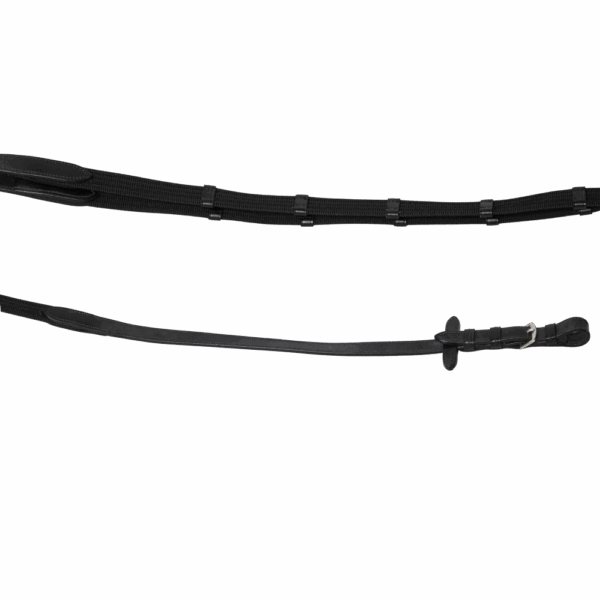 Rênes en tissu avec arrêtoirs GBS Sellier noir
