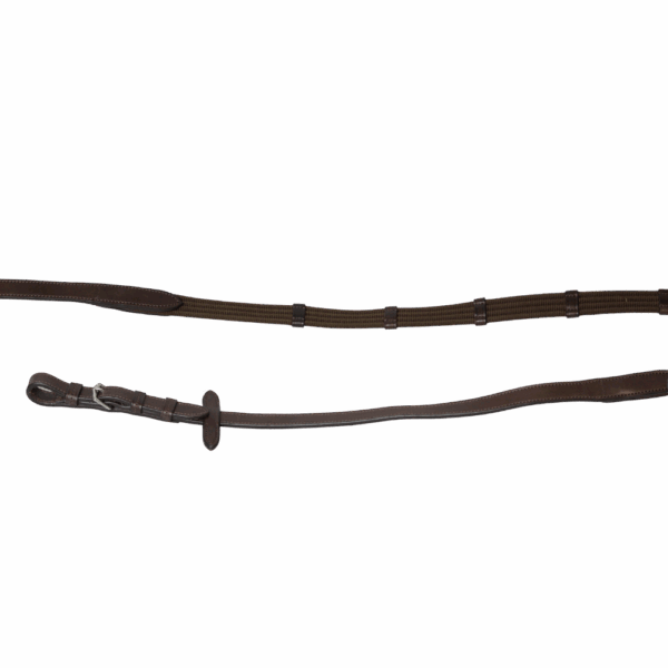Rênes en tissu avec arrêtoirs GBS Sellier chocolat