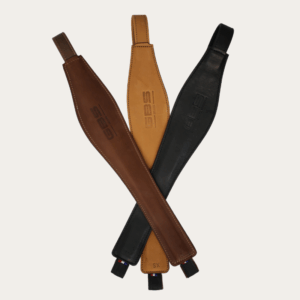 Étrivières monobranches GBS Sellier en cuir chocolat, tabac et noir