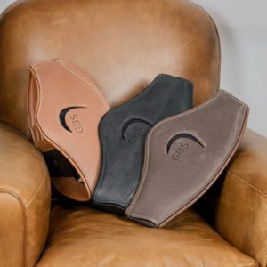 Sangles anatomiques GBS Sellier en cuir chocolat, tabac et noir