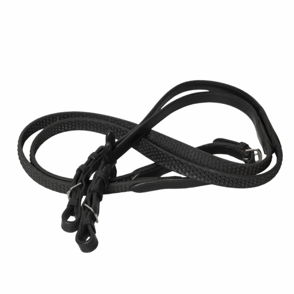 Rênes GBS Sellier en Biothane noir pour équitation